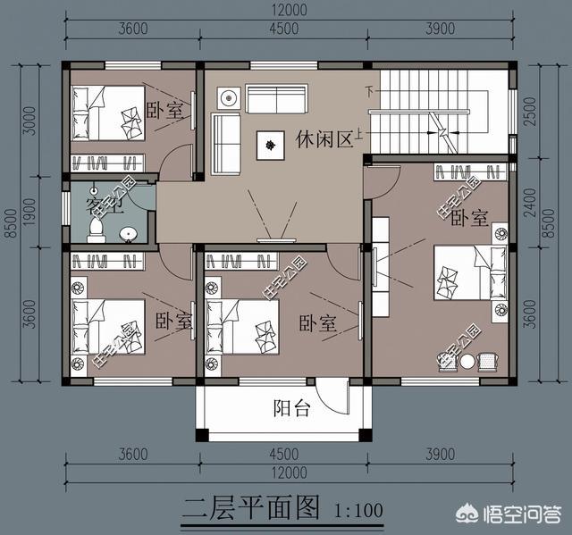 喜欢新中式，面宽12米，进深7.5米，怎么设计一栋二层别墅？