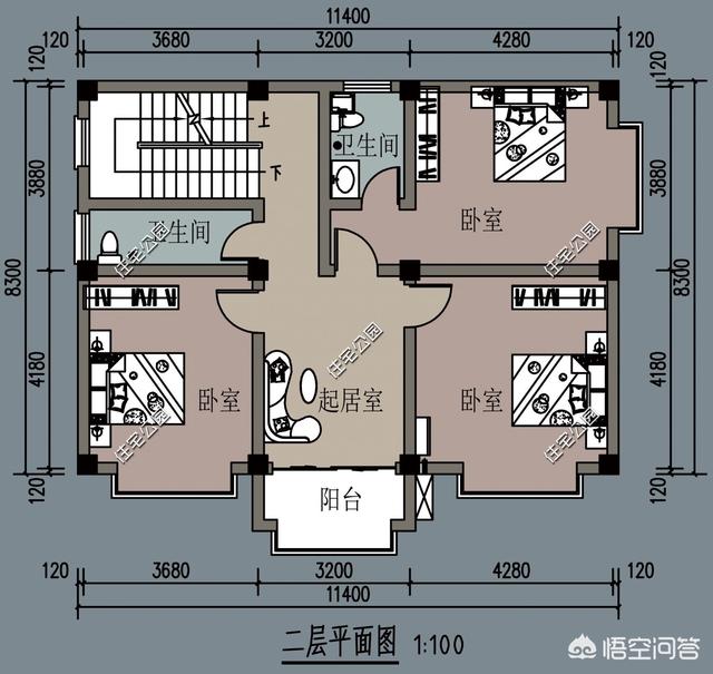 喜欢新中式，面宽12米，进深7.5米，怎么设计一栋二层别墅？