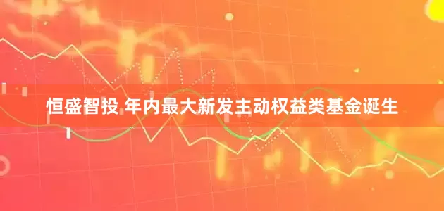 恒盛智投 年内最大新发主动权益类基金诞生